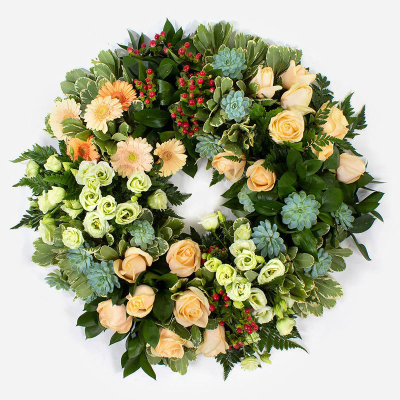 Eco Wreath SYM-354 - Open Style Wreath on Eco base.